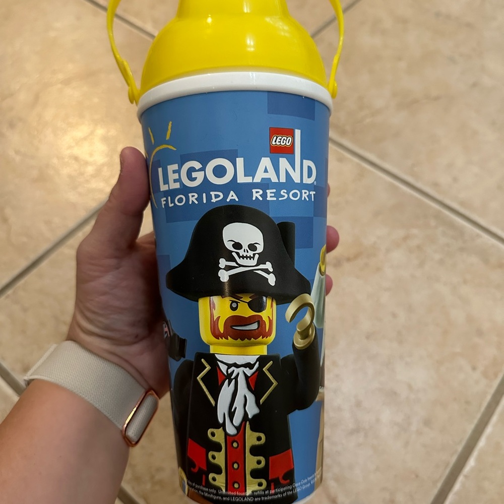 Legoland Florida Resort Refillable Tumbler Cup w/straw USED ONCE